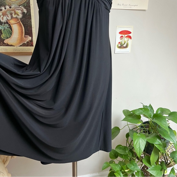 Oleg Cassini Black Ruffle Cocktail Dress Sweetheart Neckline size 8 medium - Picture 3 of 8